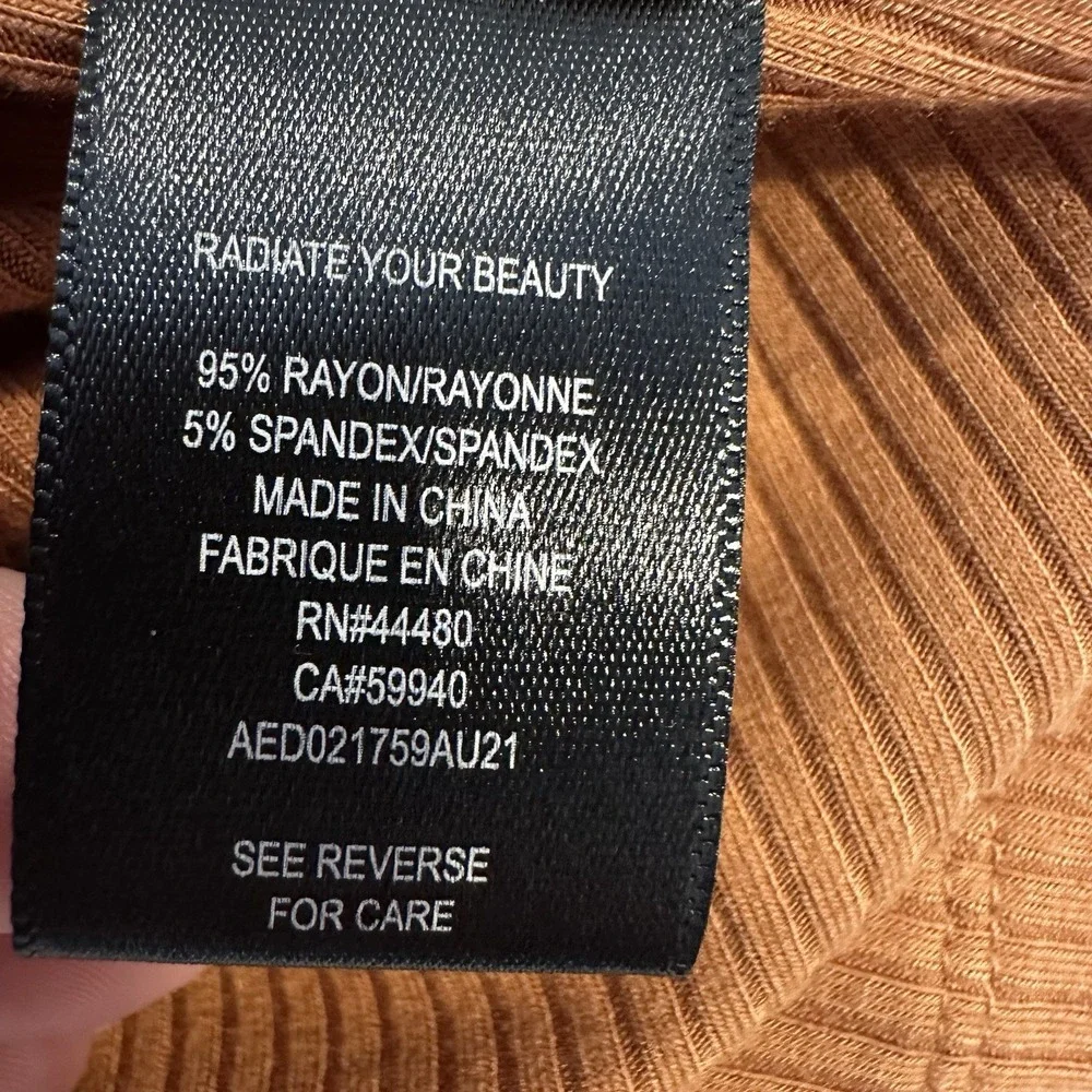 AFRM Size-L Midi Dress Jordana Caramel Long Sleeve Revolve $128